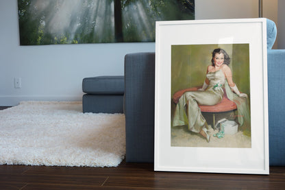 Captivating by Gil Elvgren, pin-up poster — living room wall