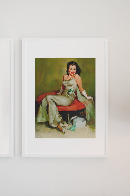 Captivating by Gil Elvgren, pin-up poster — gallery wall