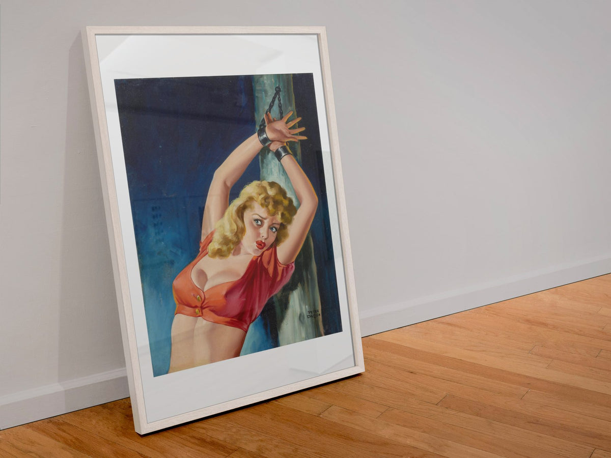 Captive Audience poster in a white frame leaning against a wall