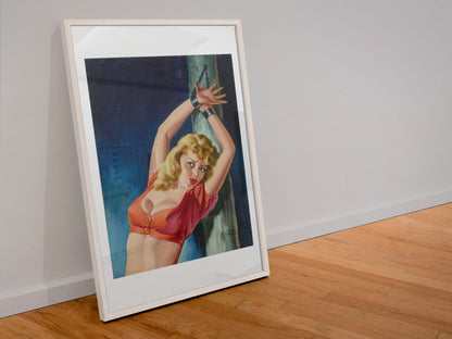 Captive Audience poster in a white frame leaning against a wall