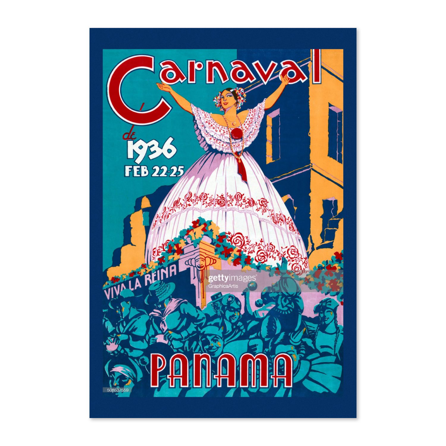 Carnaval Panama 1936 poster print