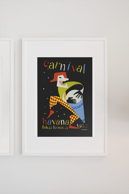 Carnival Havana 1952 poster on a light wall