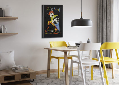 Carnival Havana 1952 poster framed above a dining table