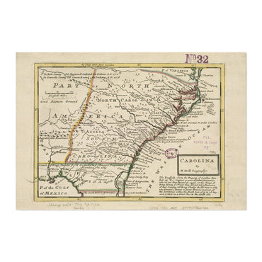 Carolina 1732 Map vintage print