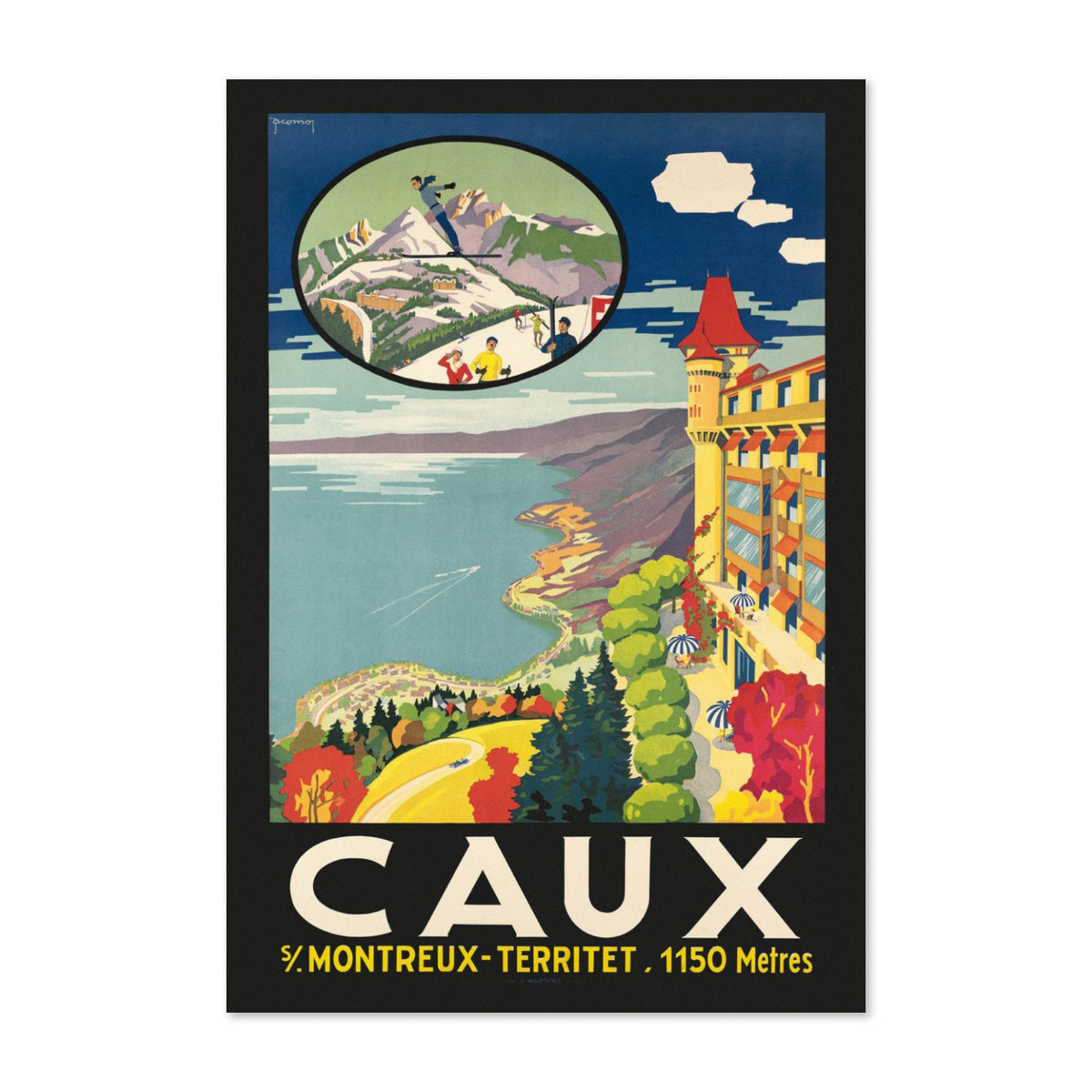 Caux sur Montreux poster print