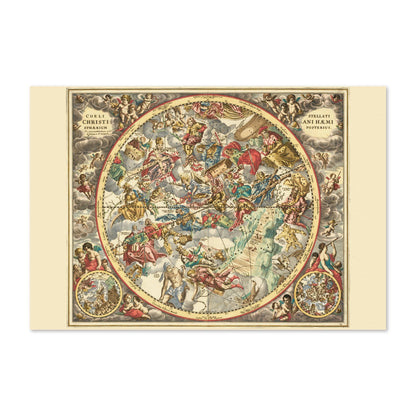 Cellarius Christian Star Chart 1660 vintage print