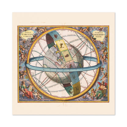 Cellarius Earth & Celestial Circles 1660 vintage print
