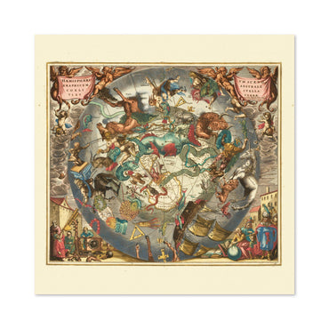 Cellarius Star Chart 1660 vintage print