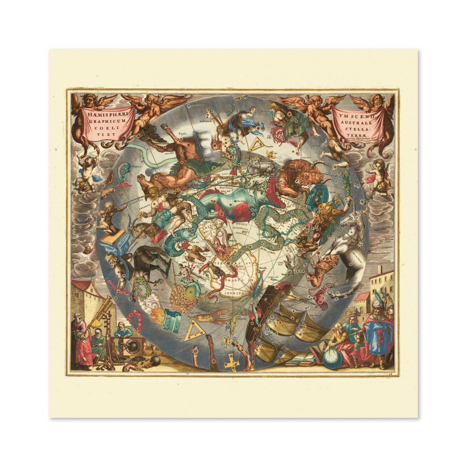 Cellarius Star Chart 1660 vintage print