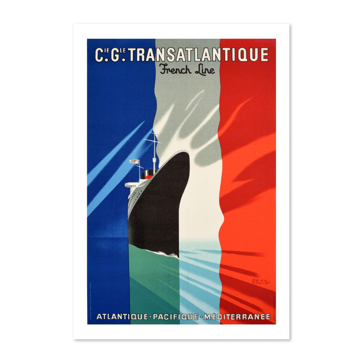 CGT Transatlantique French Line poster print