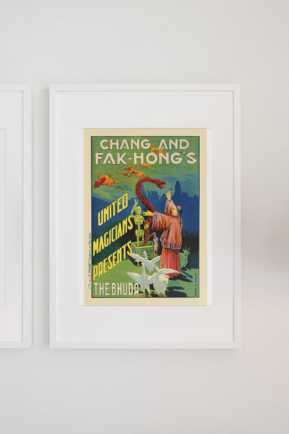 Chang and Fak-Hong The Bhuda poster on a light wall