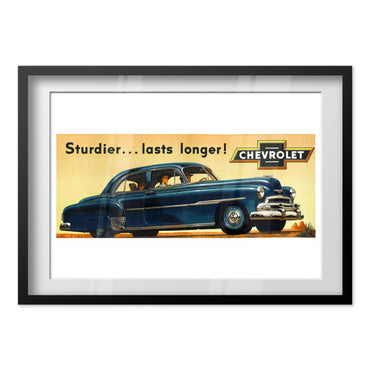Chevrolet De Luxe 1951 poster in a black frame