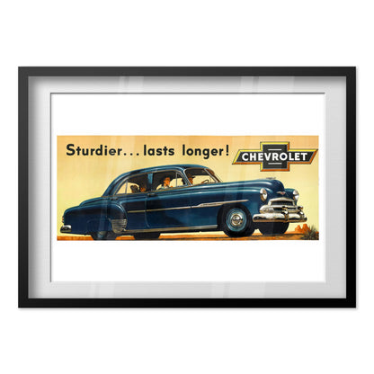 Chevrolet De Luxe 1951 poster in a black frame