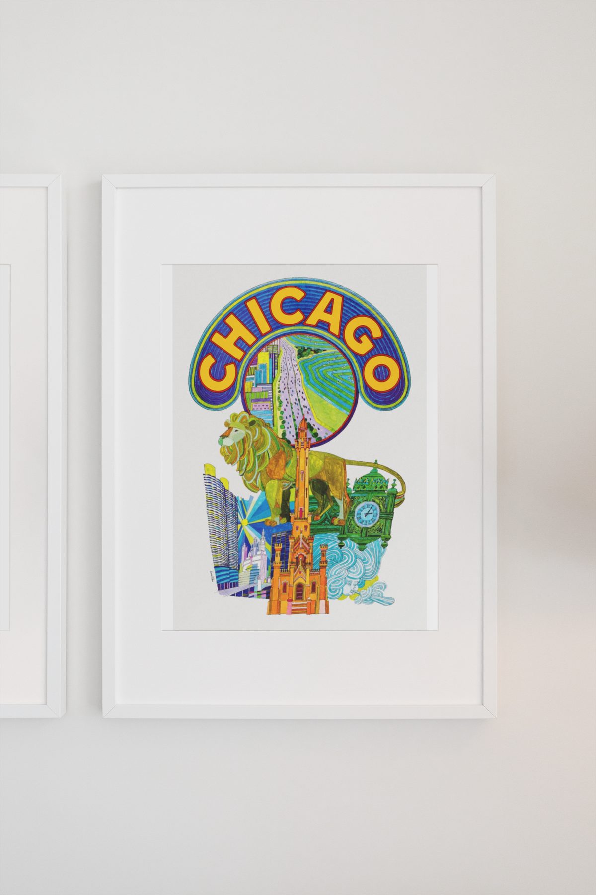 Chicago Fly TWA poster on a light wall