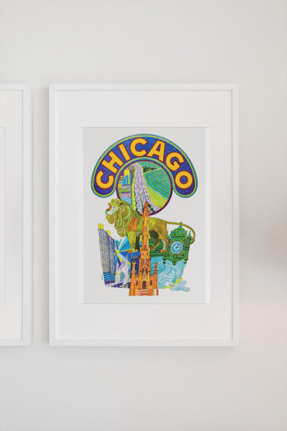 Chicago Fly TWA poster on a light wall