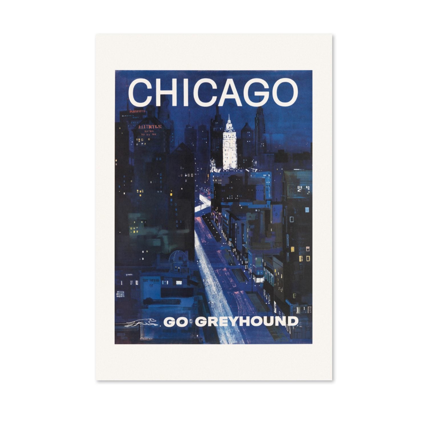 Chicago Greyhound poster print