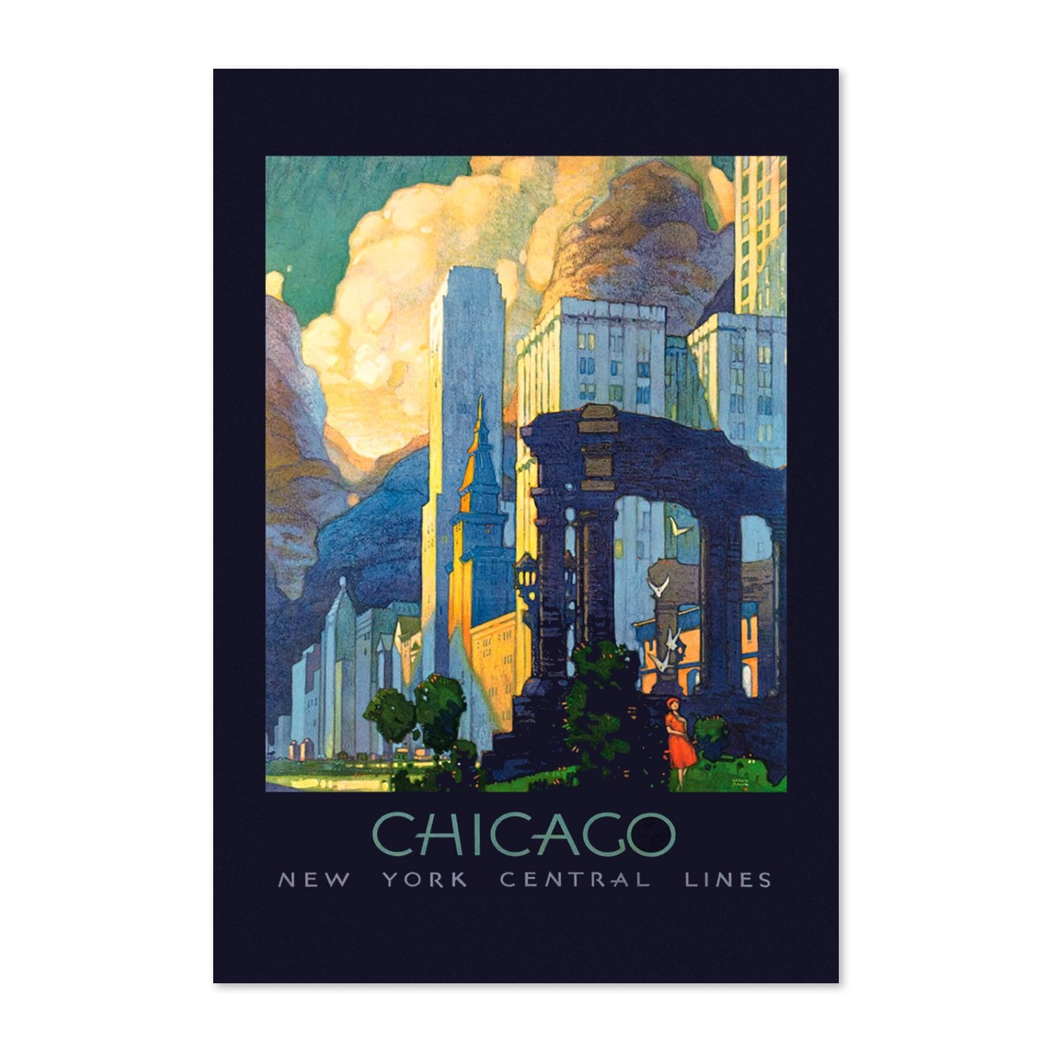 Chicago New York Central Lines poster print