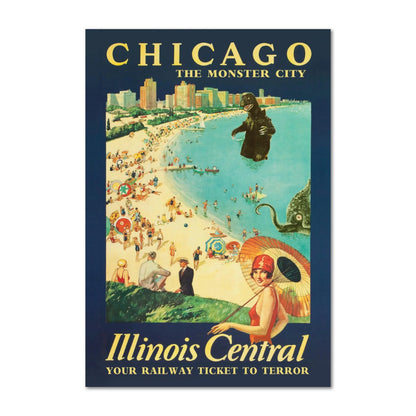 Chicago Monster City Illinois Central poster print