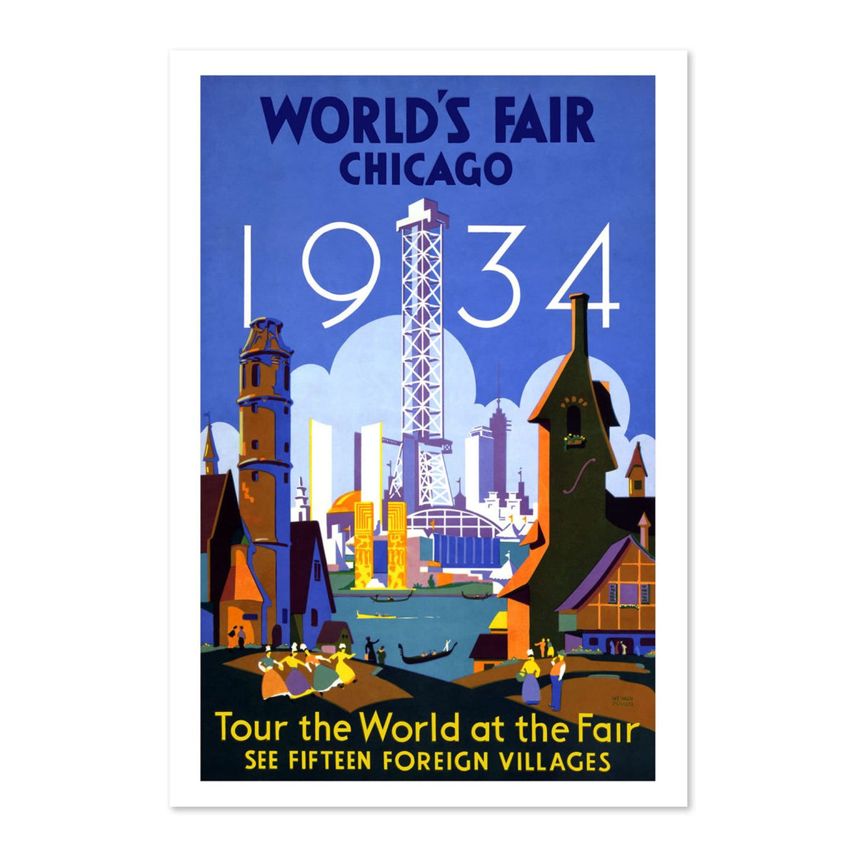 Chicago Worlds Fair Tour the World poster print