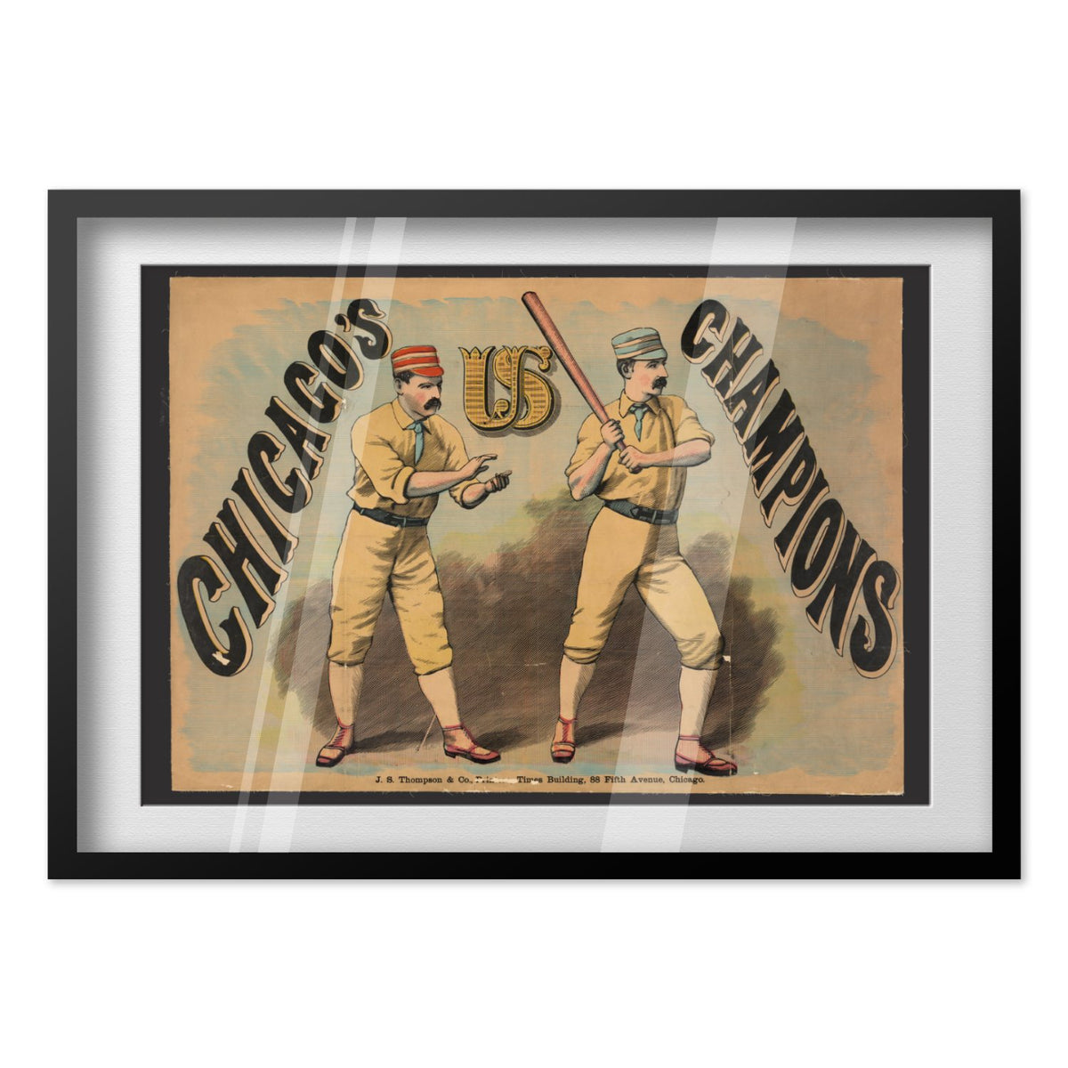 Chicago White Stockings Champions poster in a black frame