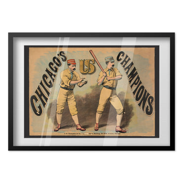 Chicago White Stockings Champions poster in a black frame