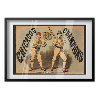 Chicago White Stockings Champions poster in a black frame