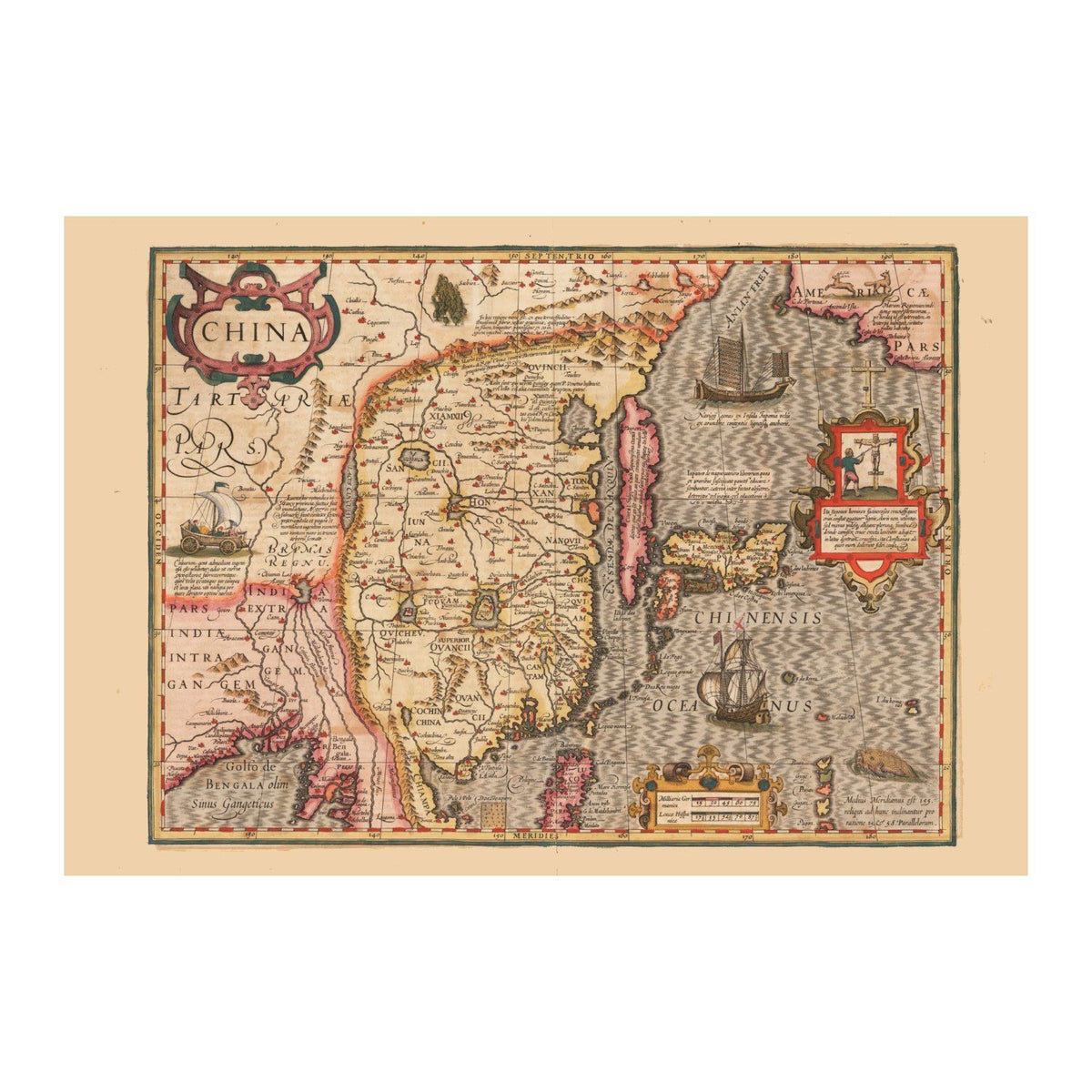 China 1606 Map vintage print