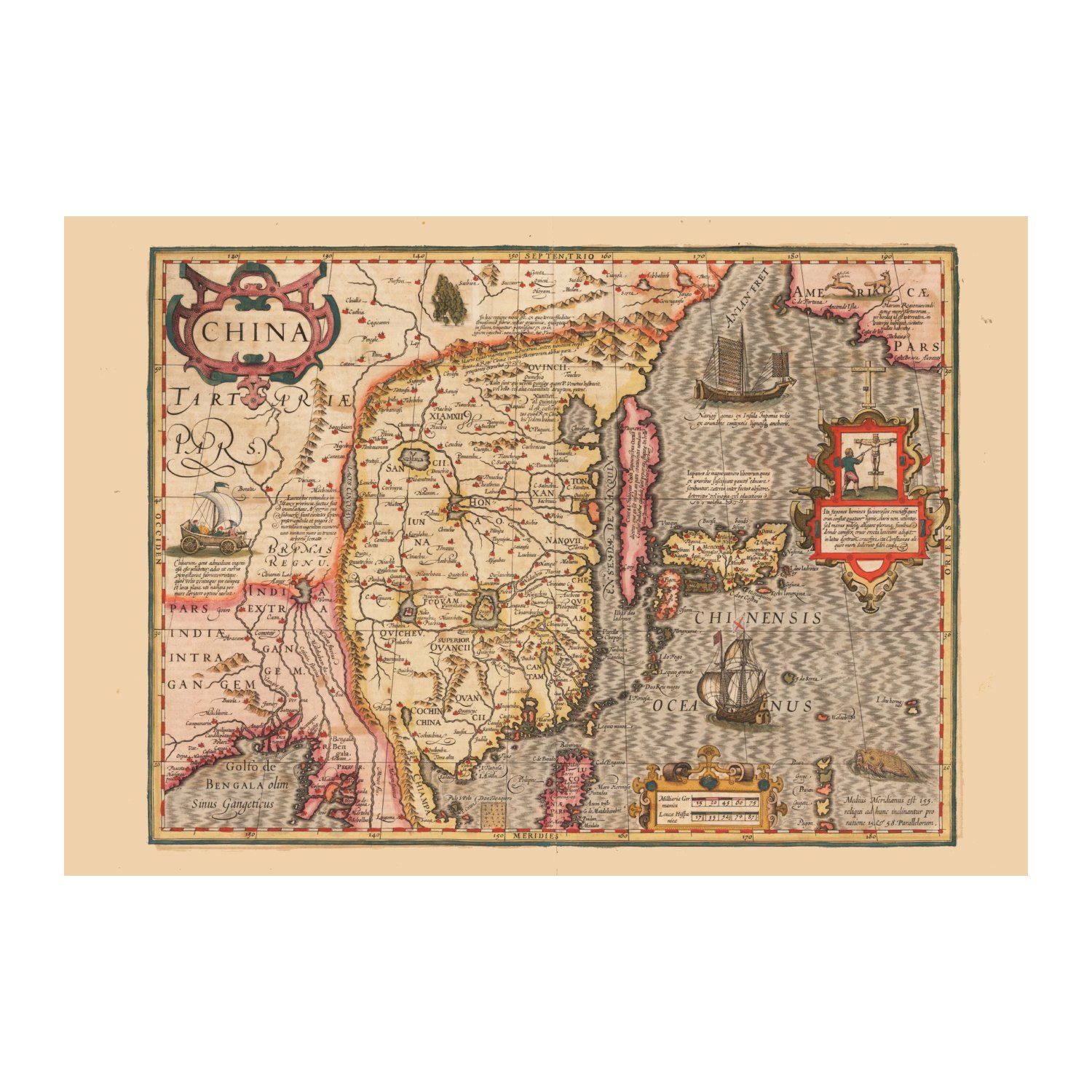 China 1606 Map vintage print