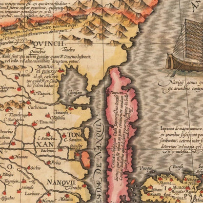 Close-up detail of the China 1606 Map