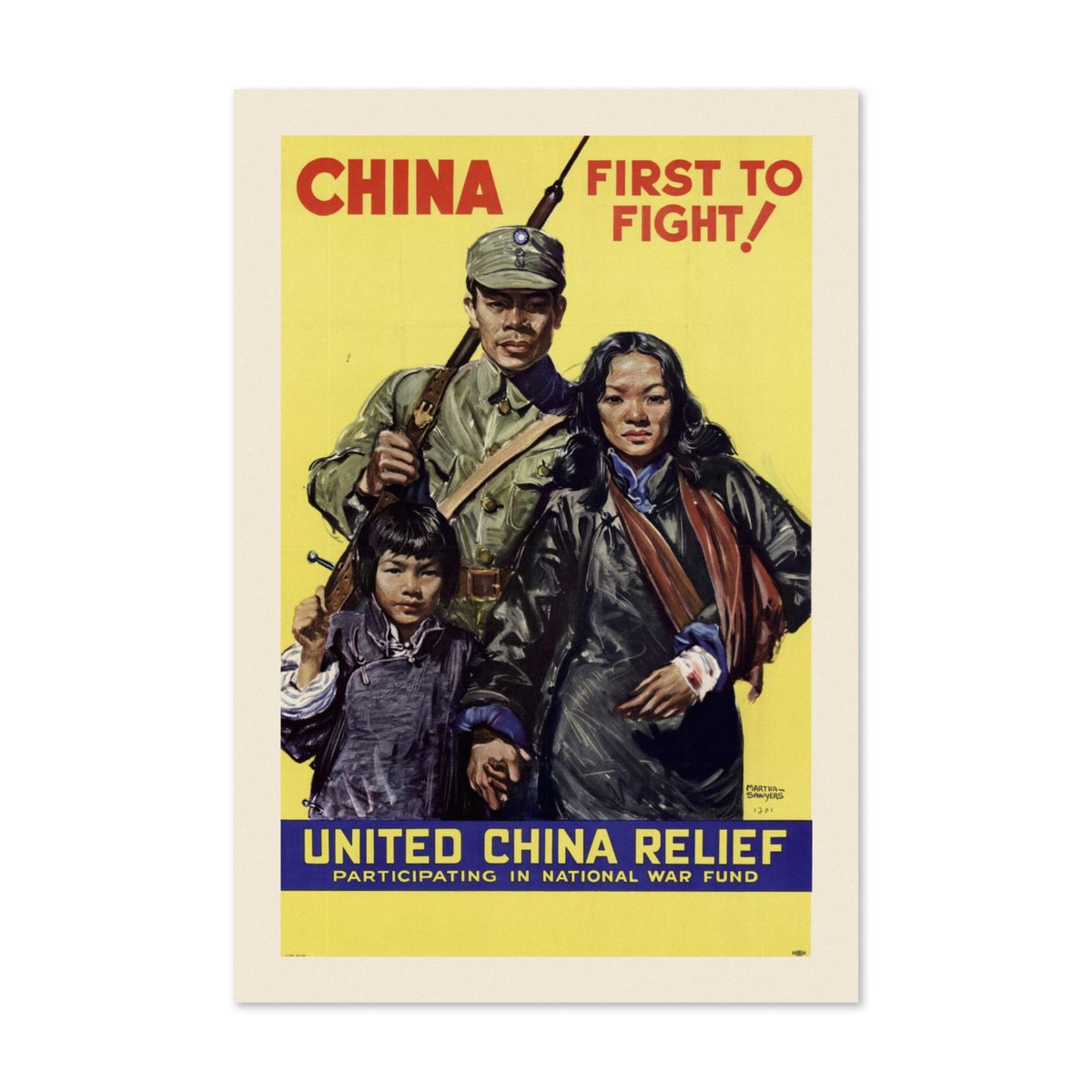 China First to Fight United China Relief poster print