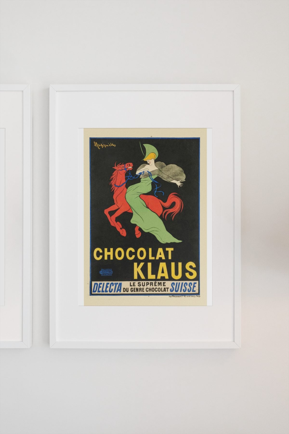 Chocolat Klaus Cappiello poster on a light wall