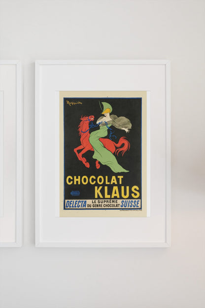 Chocolat Klaus Cappiello poster on a light wall