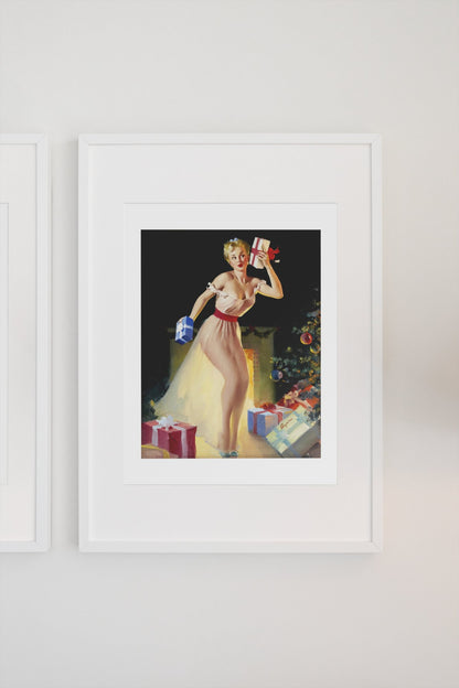 Christmas Eve by Gil Elvgren, pin-up poster — gallery wall