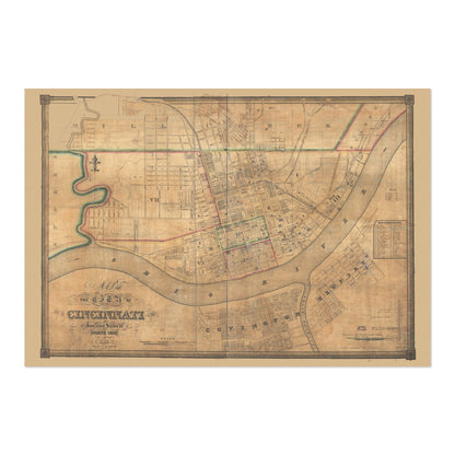Cincinnati 1838 City Map poster print