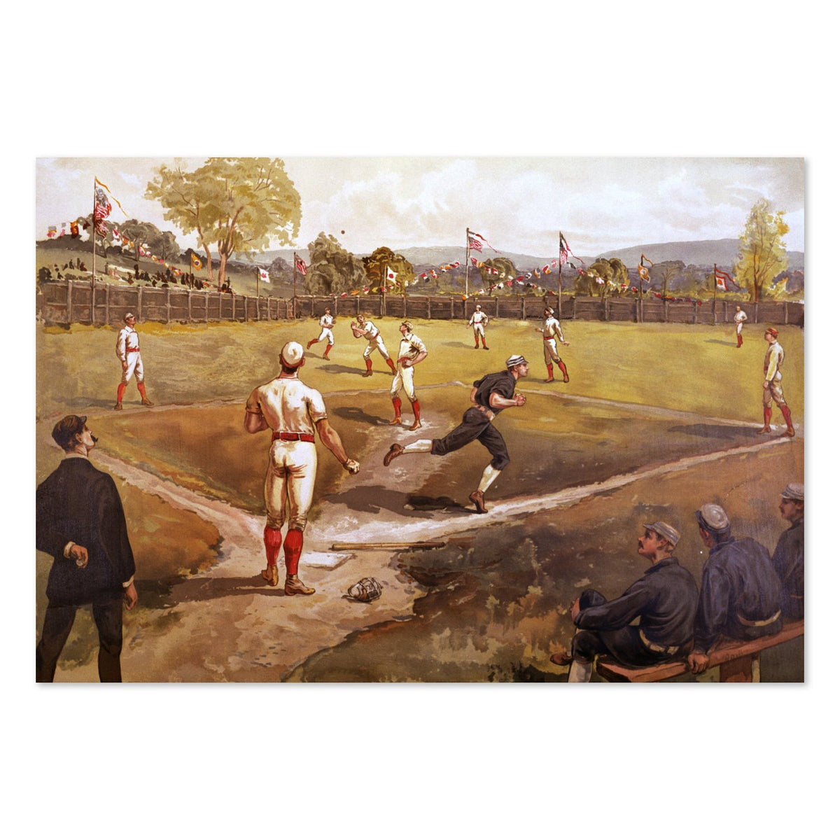 Baseball Game 1887 poster print