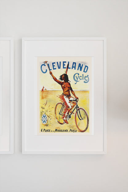 Cleveland Cycles Paris poster on a light wall