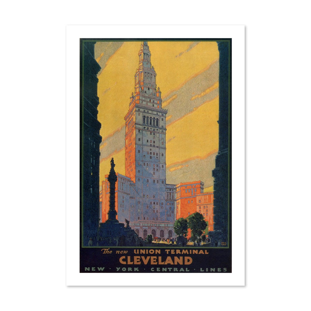 Cleveland Union Terminal — Leslie Ragan poster print