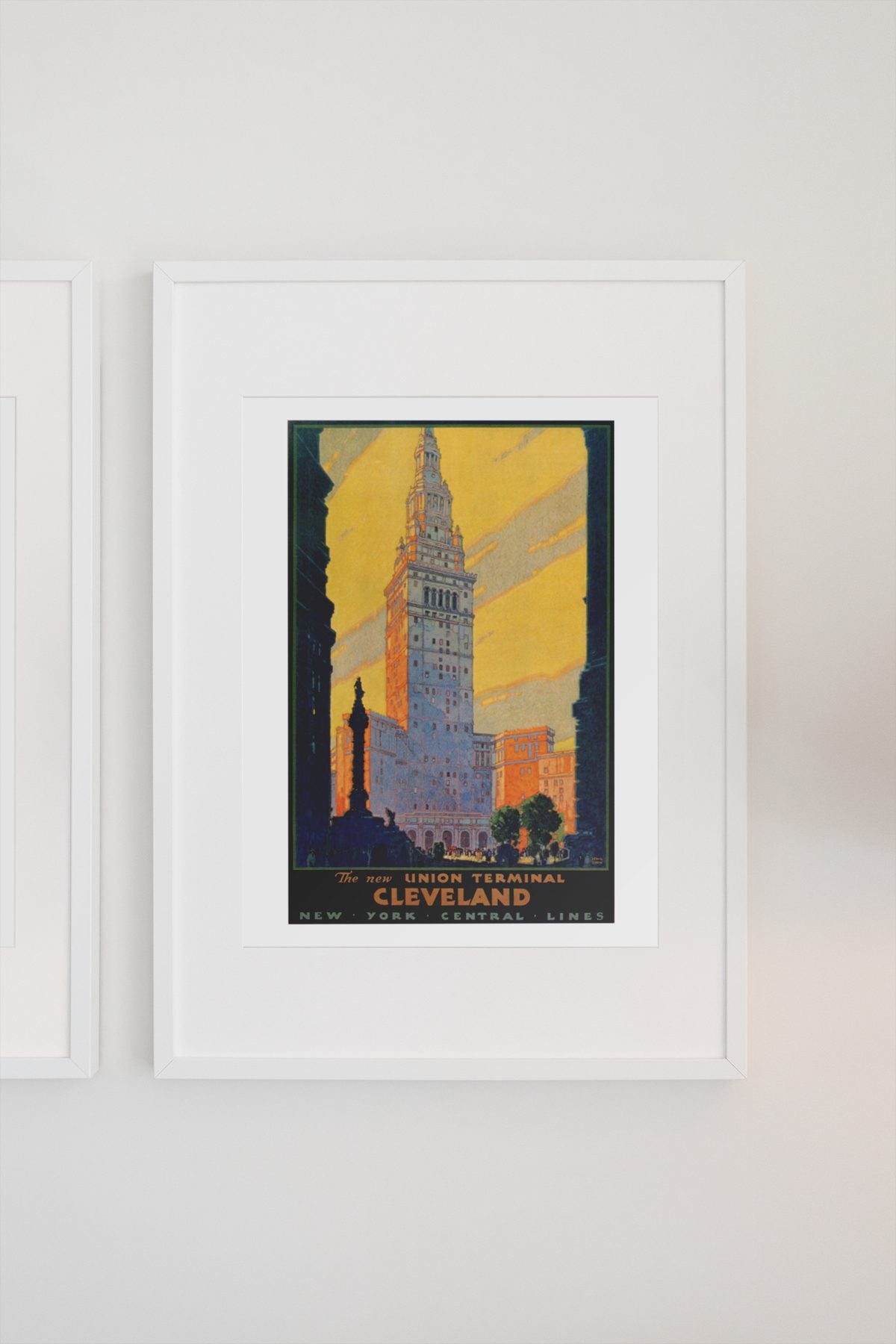 Cleveland Union Terminal — Leslie Ragan poster on a light wall