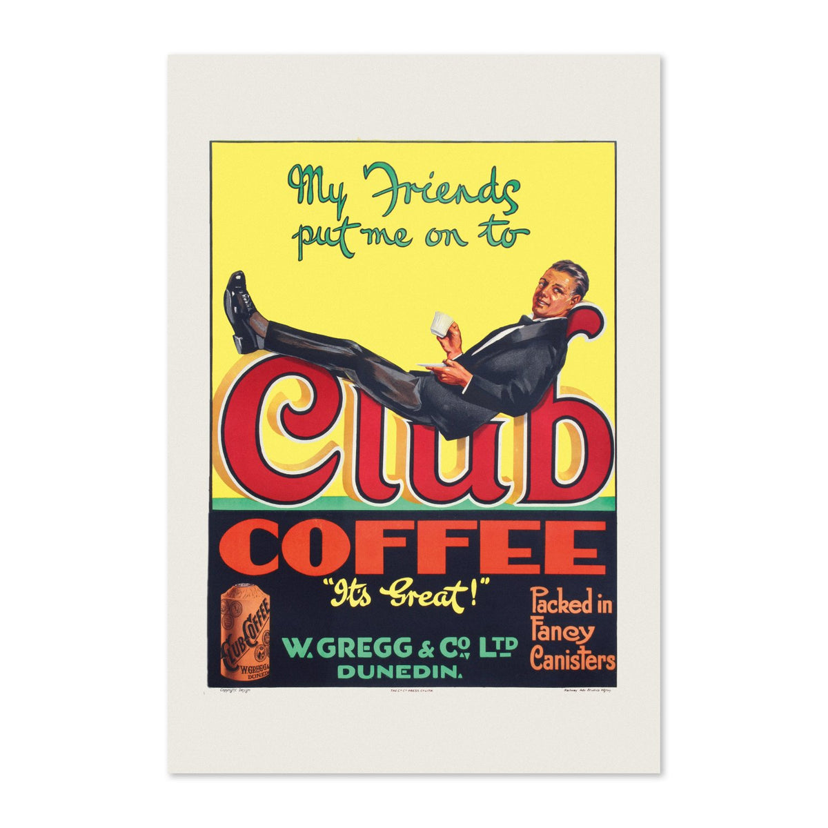 Club Coffee 1920s poster print