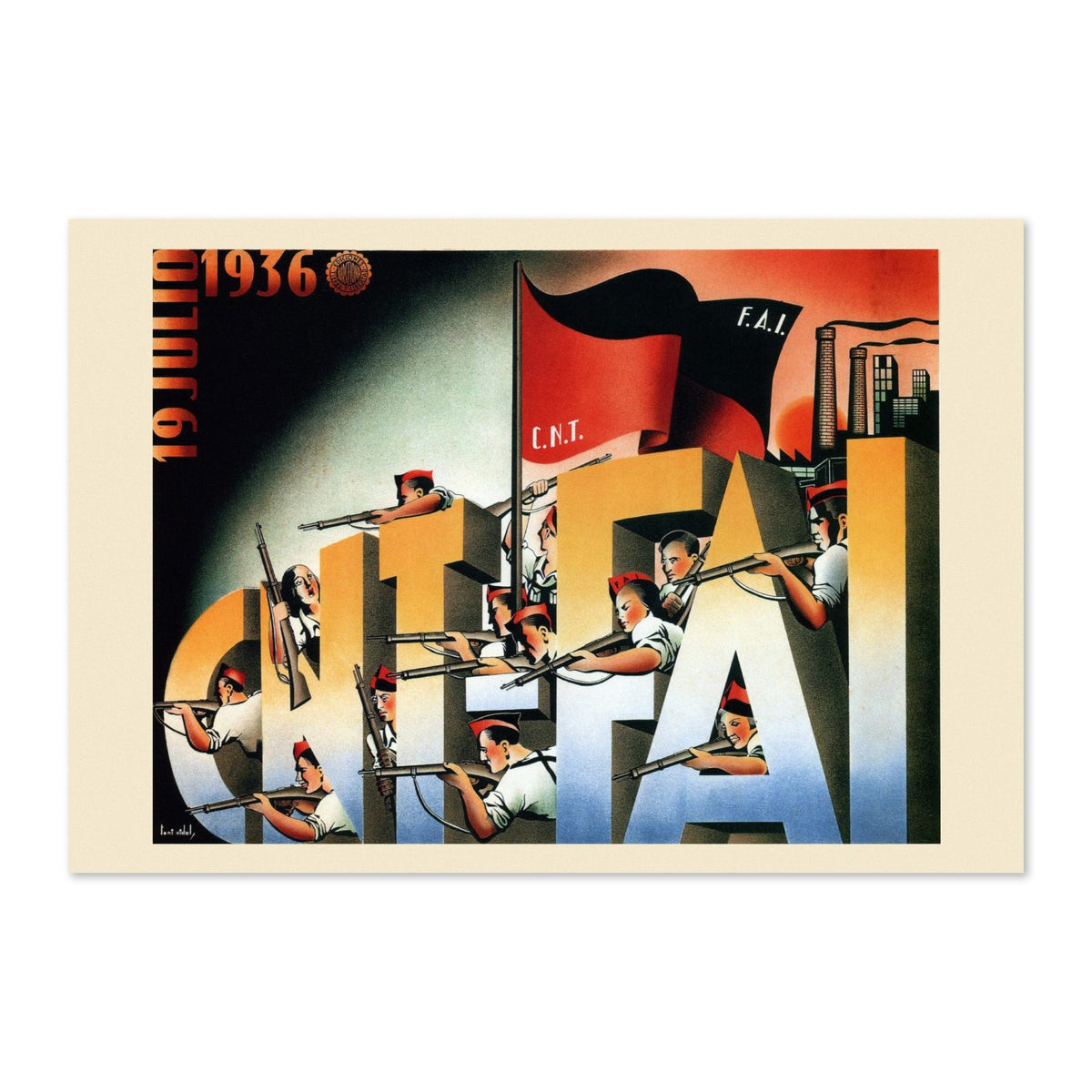 CNT-FAI Militia 1936 poster print