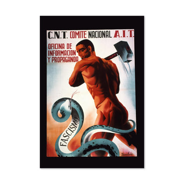 CNT Worker Against Fascism poster print