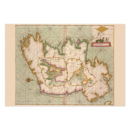 Coast of Ireland 1702 Chart vintage print