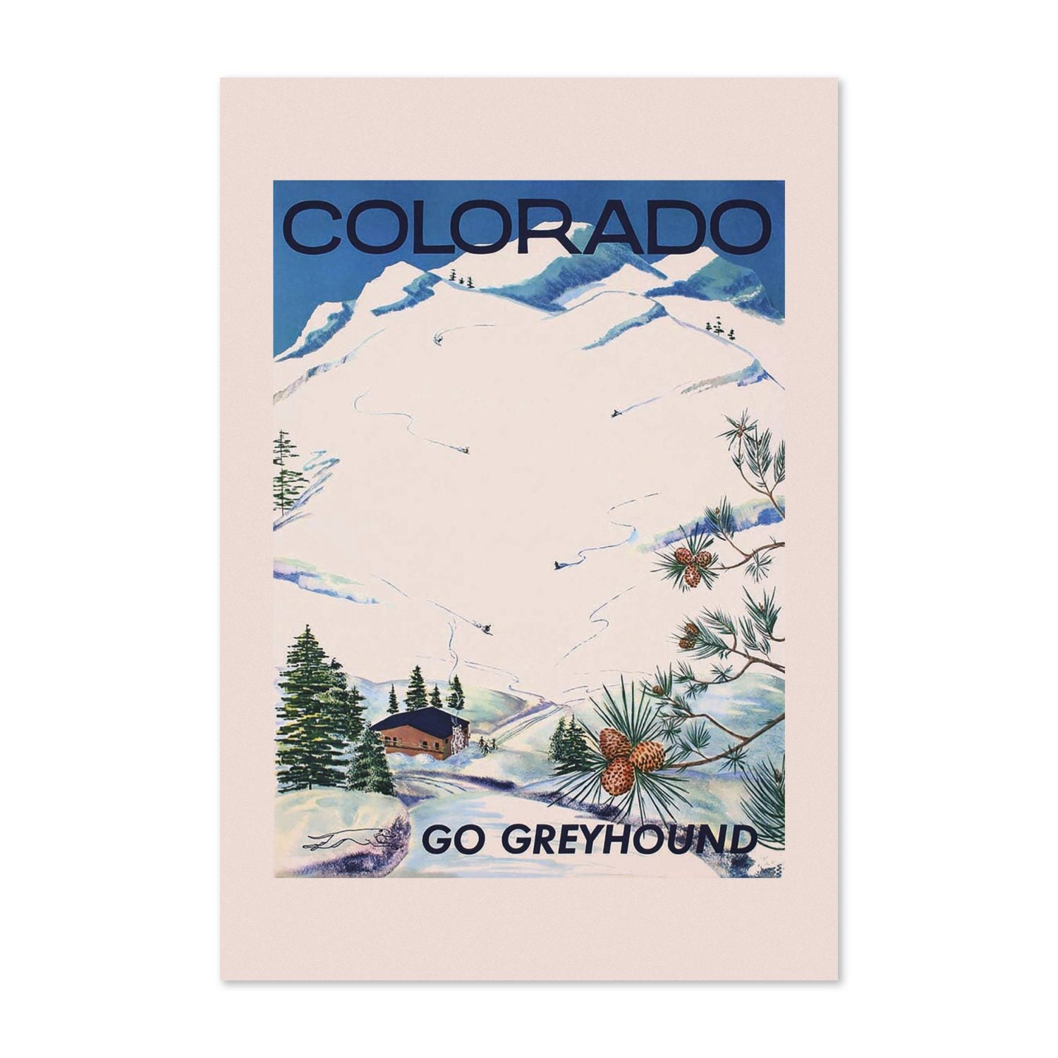 Colorado Go Greyhound poster print