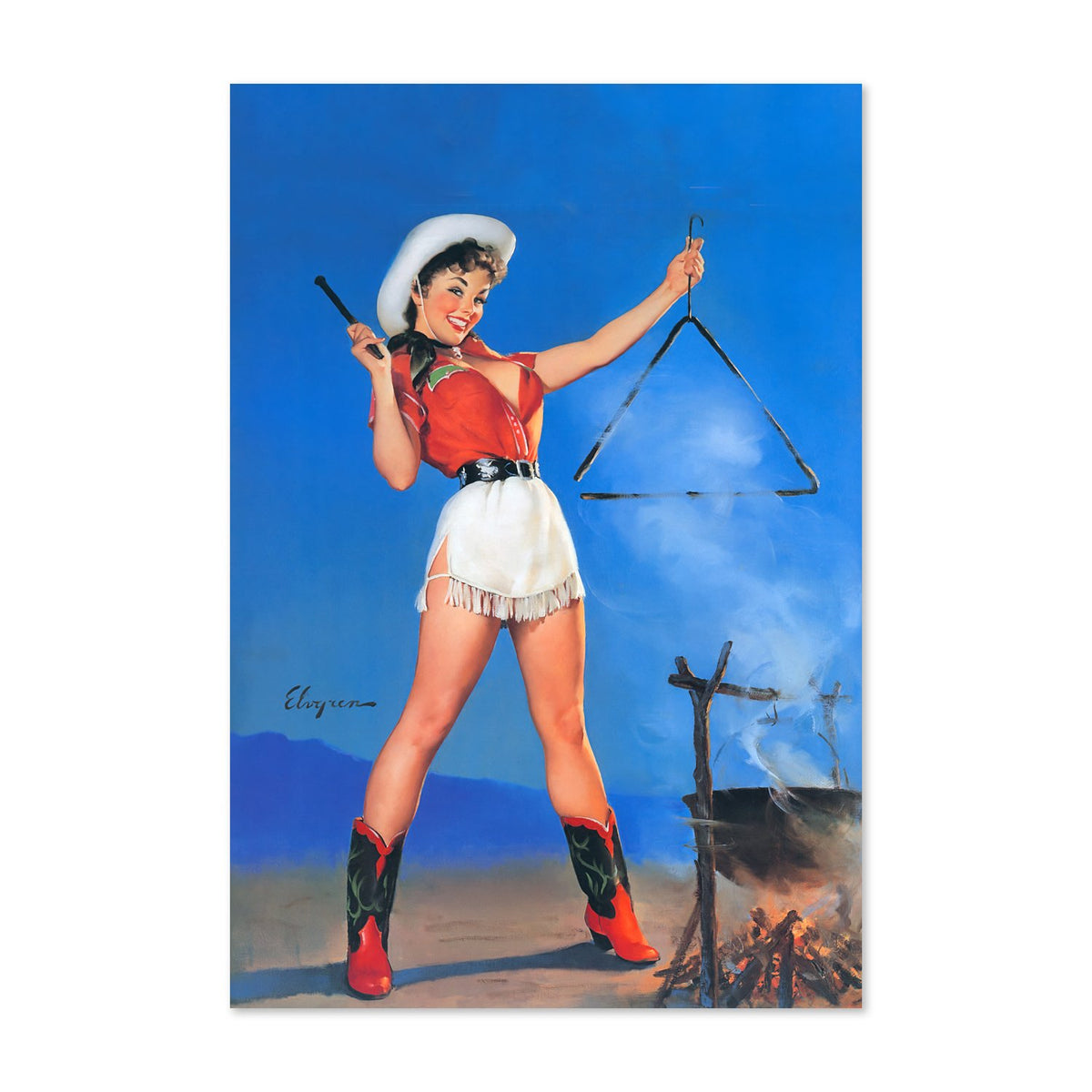 Come and Get It by Gil Elvgren, pin-up poster — framed print