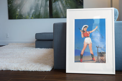 Come and Get It by Gil Elvgren, pin-up poster — living room wall