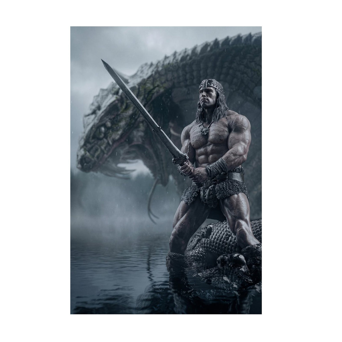 Conan the Barbarian (1982) Movie Illustrated Art poster print