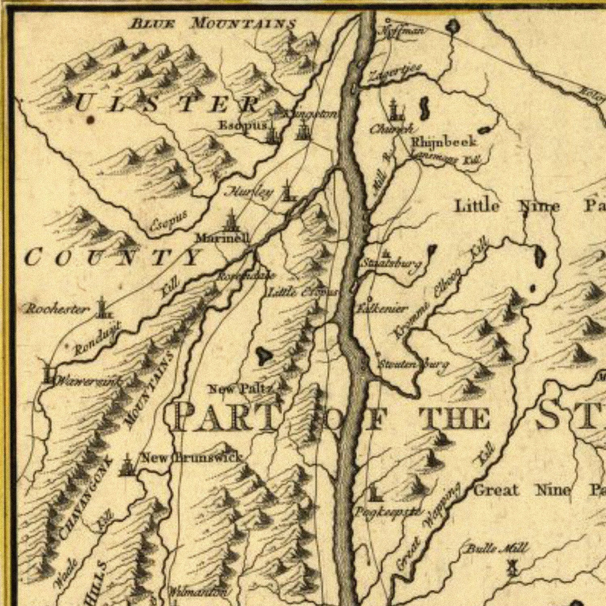 Close-up detail of the Connecticut, New York & Long Island 1777 Map
