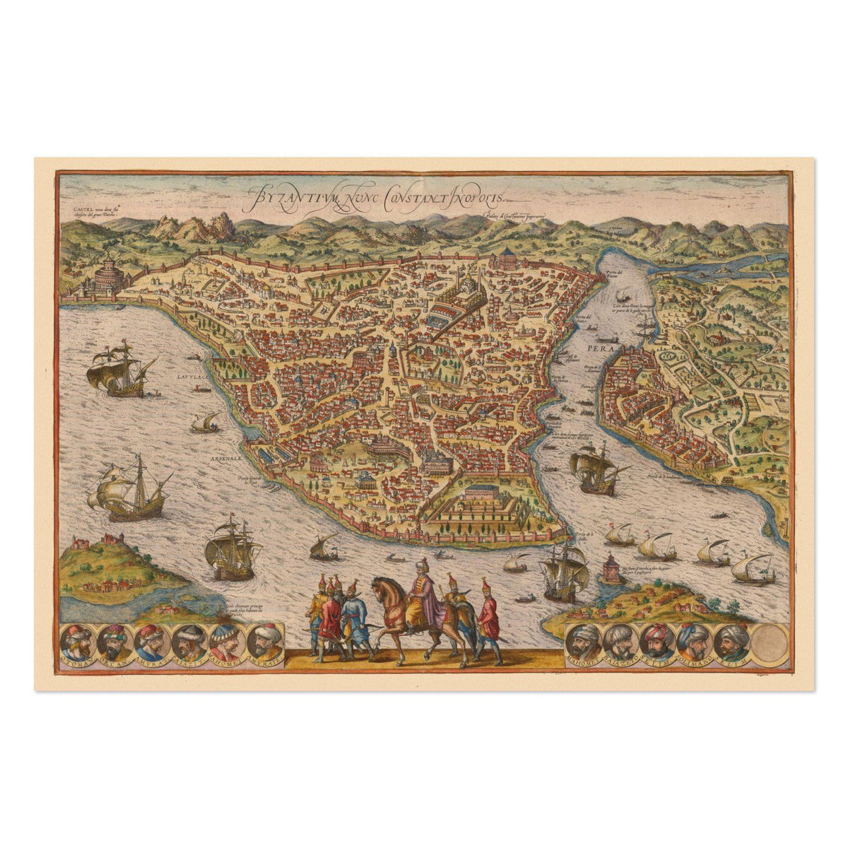 Constantinople 1576 Map vintage print