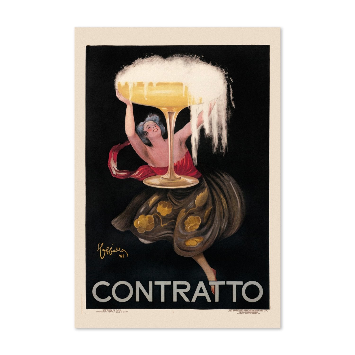 Contratto 1922 champagne by Cappiello poster print