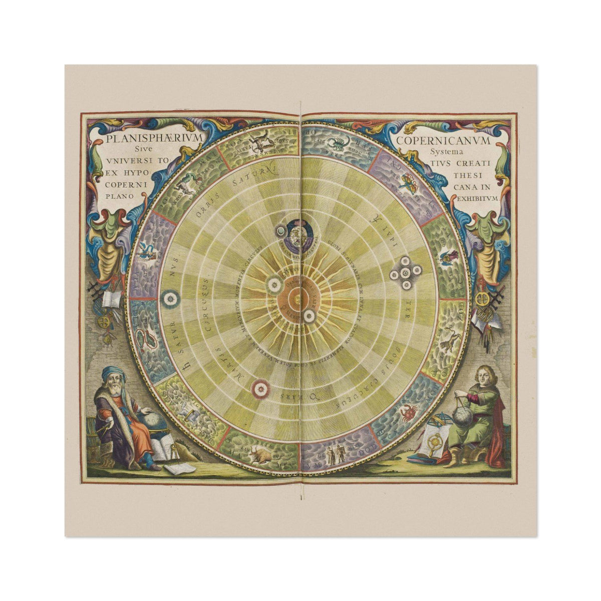 Copernicus Planisphere 1660 vintage print